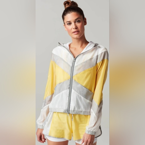 blanc noir Jackets & Blazers - Blanc Noir - Tulum Windbreaker - Yellow and Gray Jacket - Size L